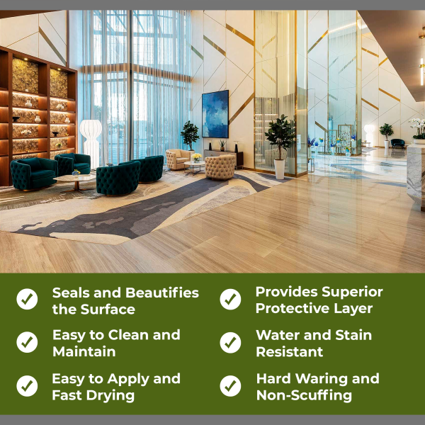 a room with a large floor and a large window sealed with laminate sealer