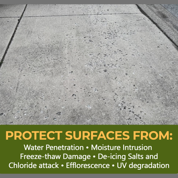 a close-up of a sidewalk not sealed with siloxane water repellent