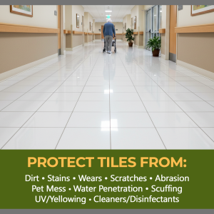 best porcelain tile sealer Clean hallway with protective tile message